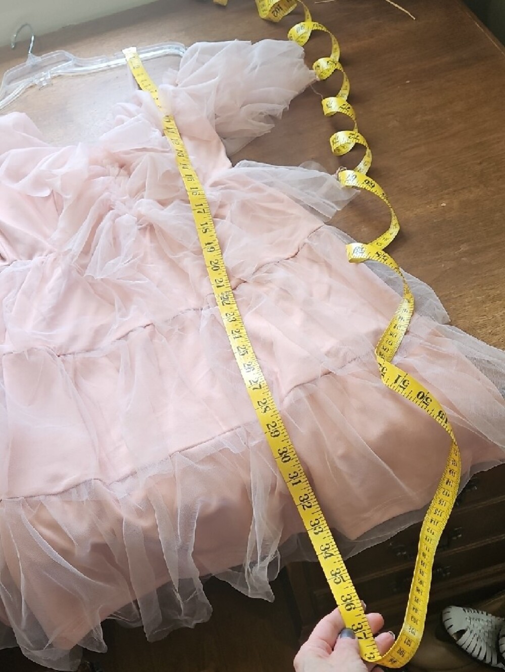 Simplee Apparel Blush Pink One-Shoulder Ruffle Tulle Dress - Picture 8 of 8